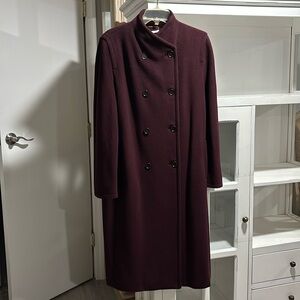 Vintage MaxMara Button Maroon Coat Size L